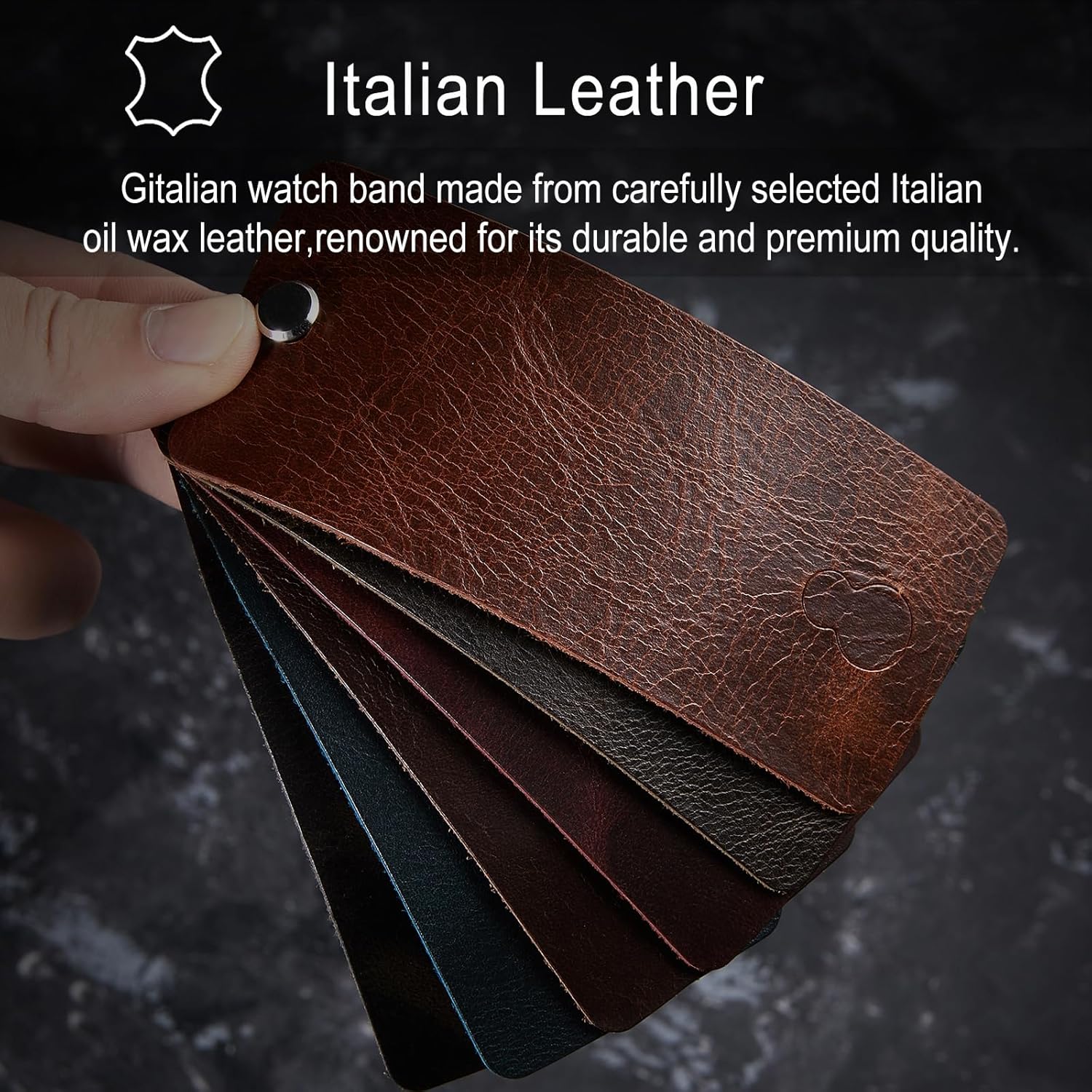 Gitalian Leather Band Compatible with Apple Watch Ultra3/2/1 Band 49mm 46mm 45mm 44mm 42mm for Men, Genuine Leather Replacement Strap for iWatch Series 10 9 8 7 6 5 SE2, Oil Brown - Image 2