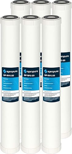 Vista 23 de SpiroPure SP-RFC-10 10x2.5 Cartucho de filtro de agua de carbón activado granular (GAC) de flujo radial de cáscara de coco de 25 micrones RFC-93