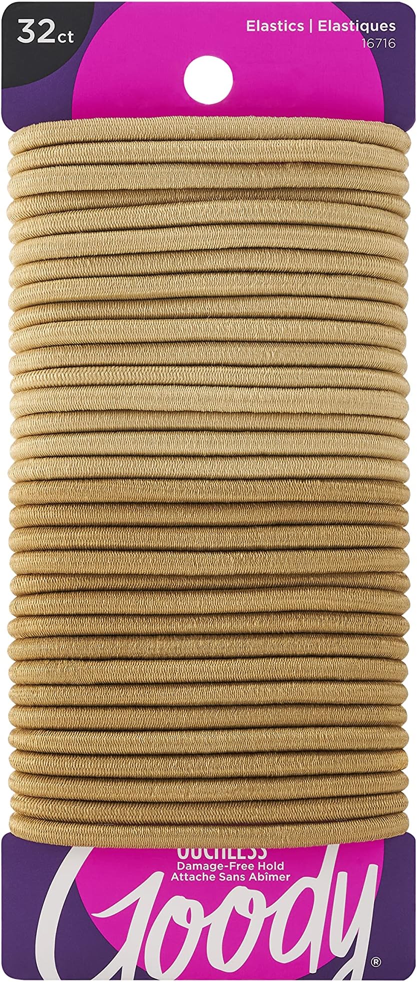 Blonde, 32 Ct (Pack Of 3) : Goody Ouchless Women'S Braided Elastics Blondes 4Mm For Medium Hair, (3 Pack/ 96 Ct Total)