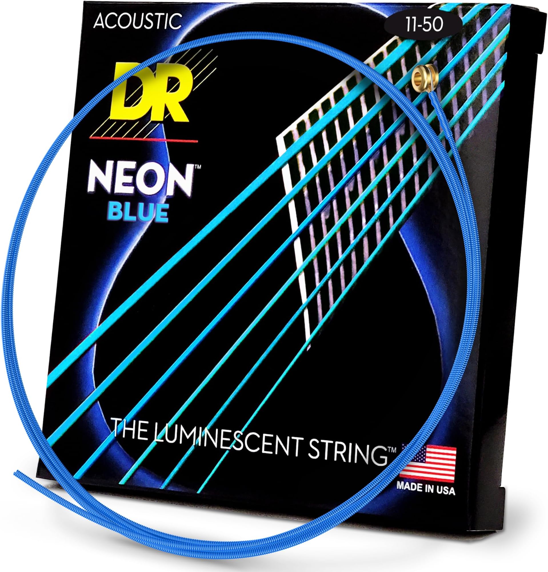 DR String NBA-11 Neon Blue Acoustic Strings Set