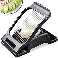 Vista 1 de BIBURY Cortador de huevos, cortador de huevos para huevos duros, cortador de aluminio resistente para huevo, hongos, fresas, frutas suaves, cables