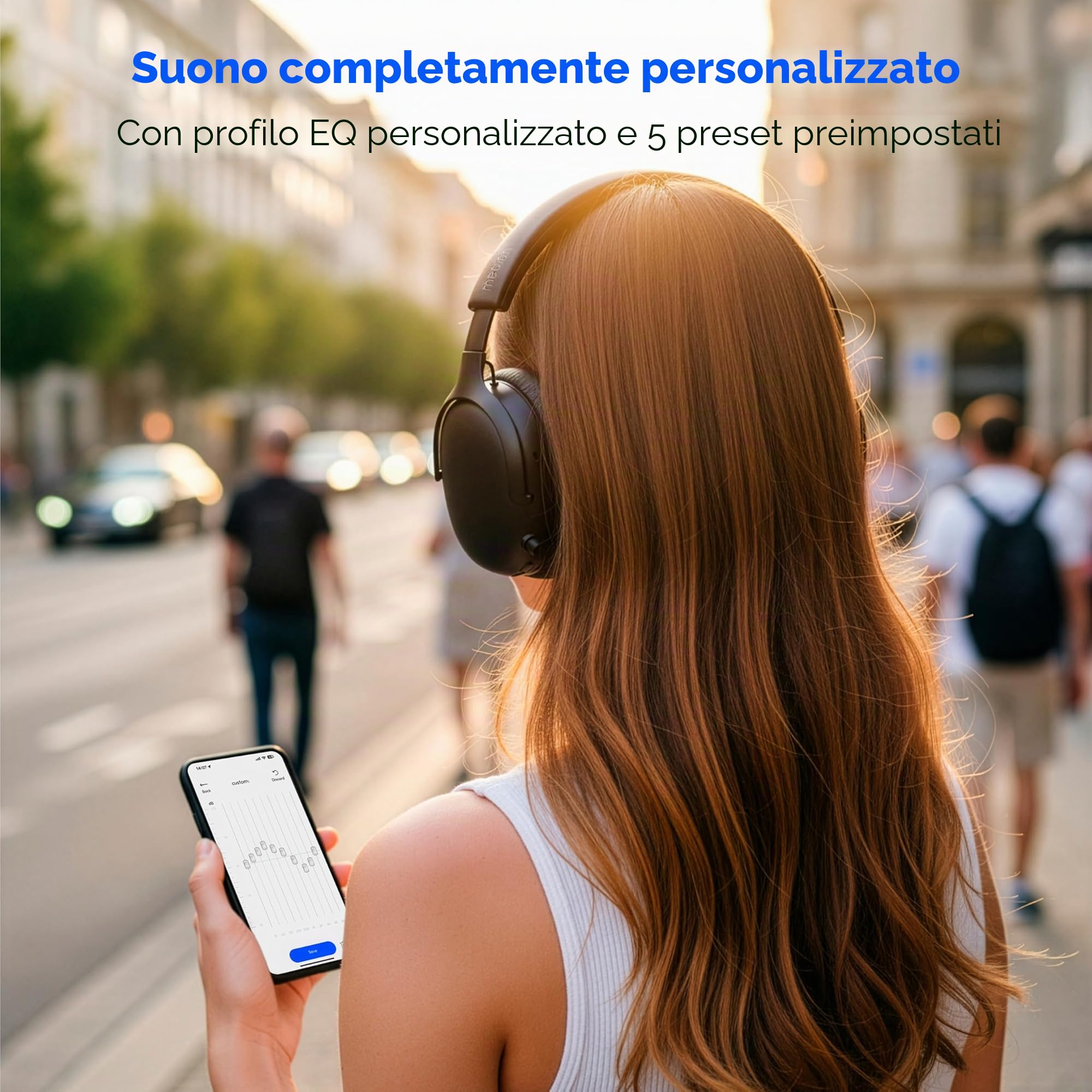 MEDION cuffie Over Ear HX-1 Plus (wireless, Feed Forward Noise Cancelling, Bluetooth 6.0, 5+1 preset EQ, fino a 100 h di autonomia, protezione dagli spruzzi IPX4), nero