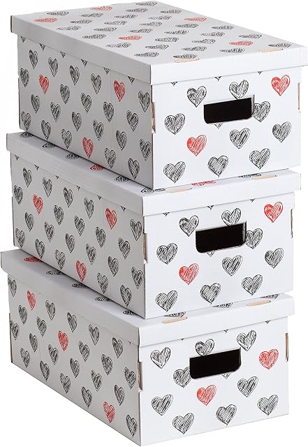 Kanguru Storage Box with Lid, Cardboard, Multi-Colour, 51 x 29 x 20 cm