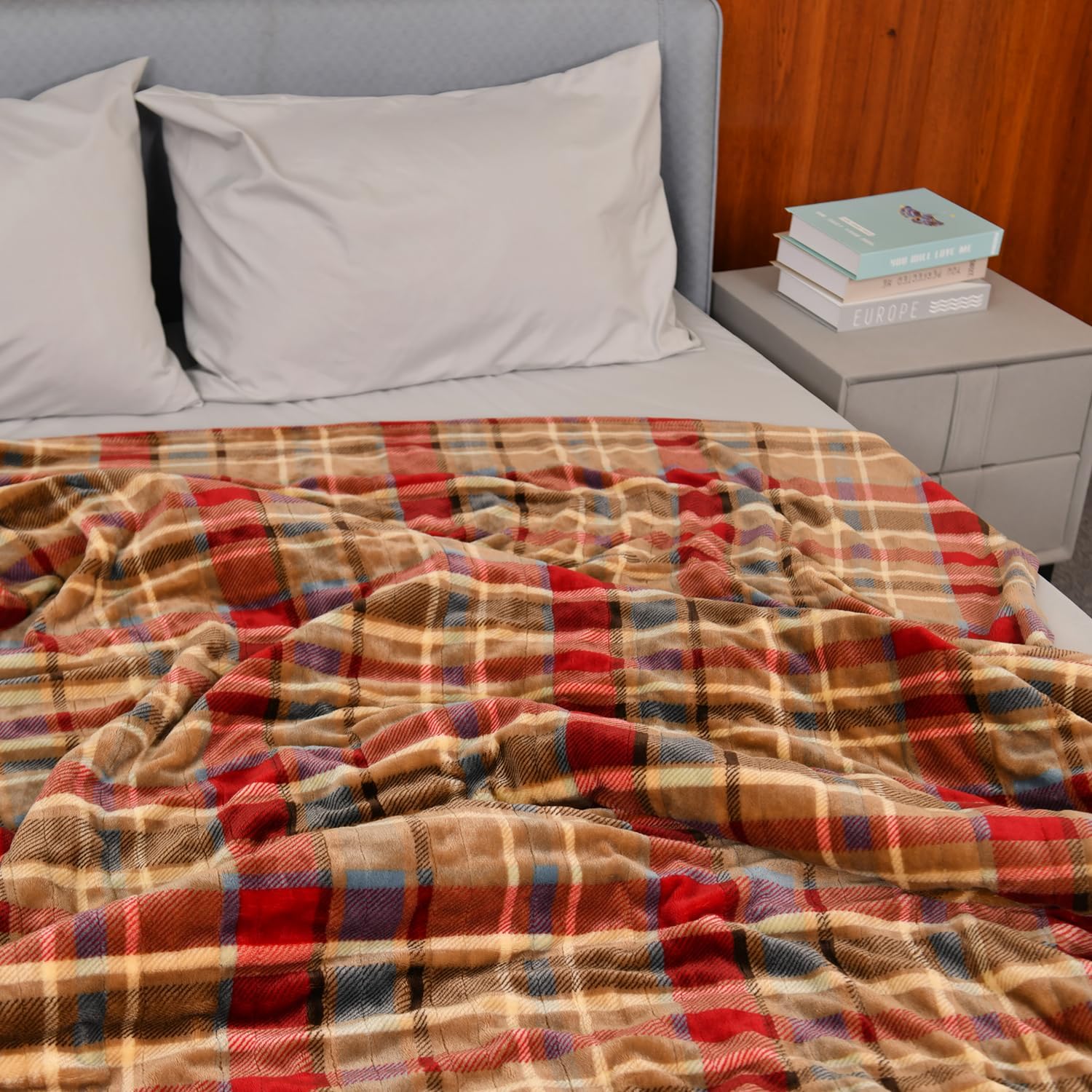 MERRYLIFE Heated Blanket Cozy Soft Electric Blanket with 4 Heating Levels&8 Hours Auto Off Overheat Protection Machine Washable UL&FCC Certification Use for Home Couch (Love Urban,50" 60") - Image 4