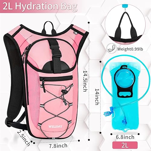 Miniatura 2 de Hydration Backpack with 2L Water Bladder, Lightweight Hydro Pack for Cycling, Running, Hiking, Climbing
