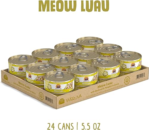 Miniatura 2 de Weruva Meow Luau - Comida clásica para gatos con caballa y calabaza en salsa, lata de 5.5 onzas (paquete de 24)