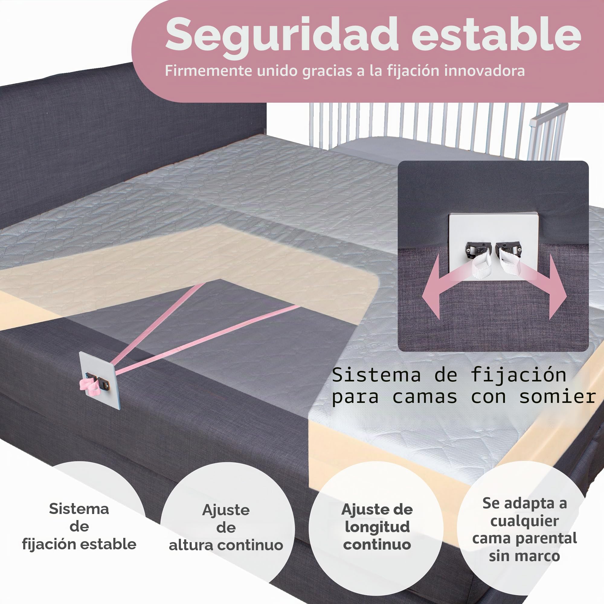 babybay Boxspring XXL - Cuna auxiliar de madera de haya maciza/cama infantil altura regulable y respetuosa con el medio ambiente/Cuna de bebé creciente (sin tratar)