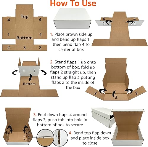 Miniatura 10 de Juego de 50 cajas de cartón corrugado y literatura blancas (caja de literatura de 9 x 6.5 x 1.75 pulgadas)
