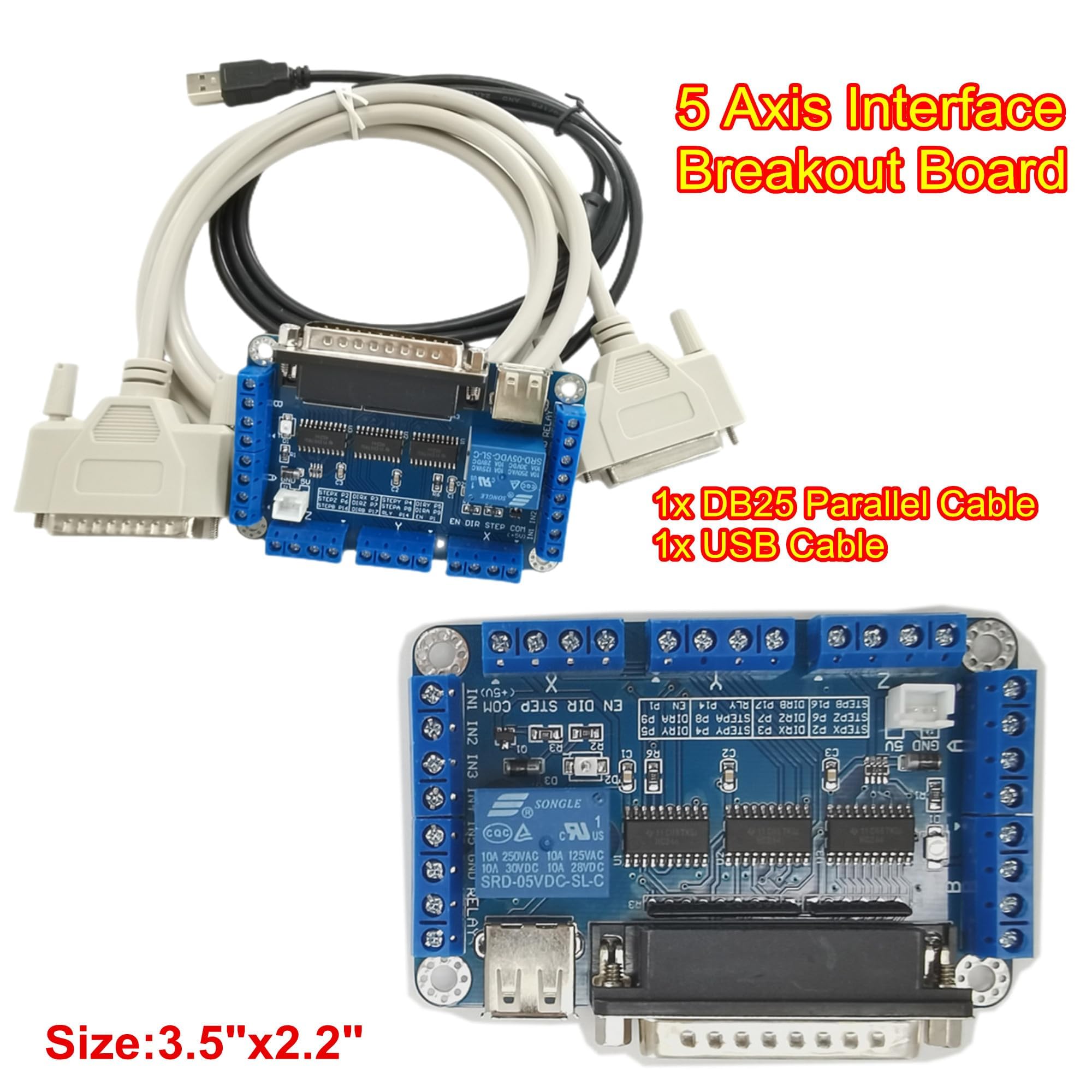 Mach3 USB Control Board 3 Axis CNC Router Kit - 3x Nema23 425oz-in ...