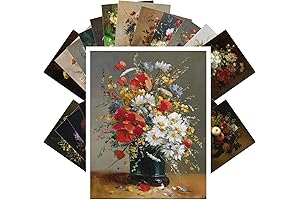 PIXILUV Floral Postcards - 24 PCs Natural Floral Still Life Museum Art...