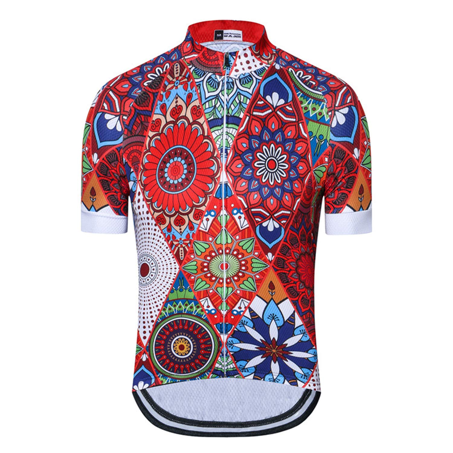 Weimostar Men's Cycling Jerseys Plaid Bike Shirts Short Sleeve Road Biking Jersey for Men Summer Bicycle Wear with 3 Pockets