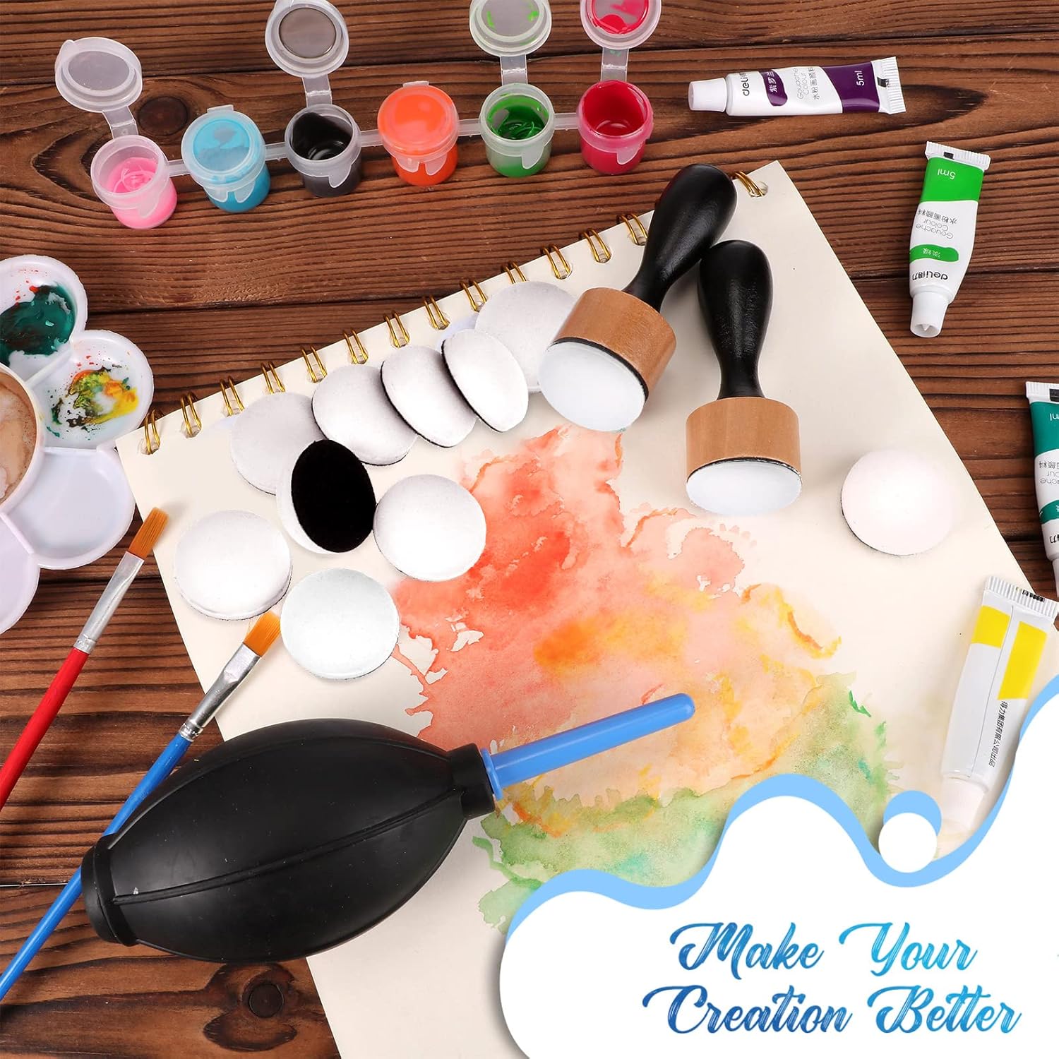 20 Pieces Mini Ink Blending Foams, Round Replacement Foam Pads White Domed Sponge Foam Refills for Card Making Embossing Painting Rendering