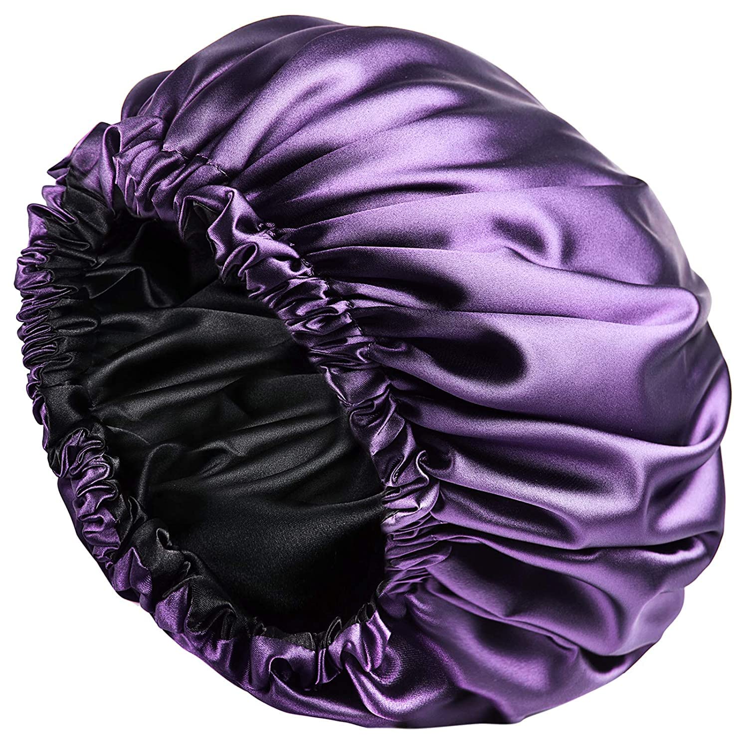 AP SALES Silk Hair Cap for Sleeping-with 3 Satin Scrunchies| Satin Bonnet for Curly Hair| Silk Bonnet for Hair| Satin Hair Cap for Sleeping| Adjustable Hair Bonnet for Sleeping (PURPUL)