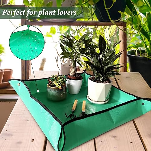 Miniatura 7 de ZAFFIRO Tapete extra grande de polietileno para macetas, bandeja de trasplante de 39.4 x 59 pulgadas, bandeja de tierra de jardinería con etiquetas