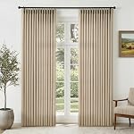 Pinch Pleated Linen Curtains 90 Inches Long for Living Dining Room Bedroom 2 Panel Set Cream Beige Pinch Pleat Curtain 90 Inch Neutral Boho Floor to Ceiling Curtains Semi Sheer Linen Drapes 40 Wx90 L