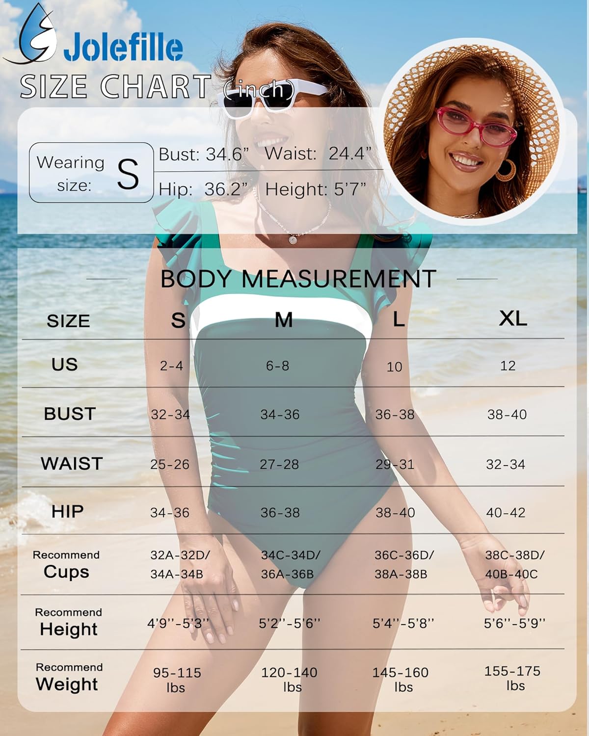 Jolefille One Piece Swimsuit Women Tummy Control Bathing Suit Teens Full Coverage Modest Swim Suits Shapewear Ruffle Swimwear - Image 6