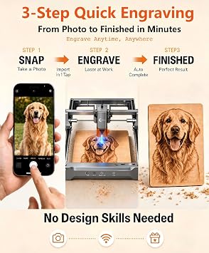 10000mW Laser Engraver and Cutter, K15PRO Desktop Engraving Machine for Wood, Leather, Acrylic Coated Metal