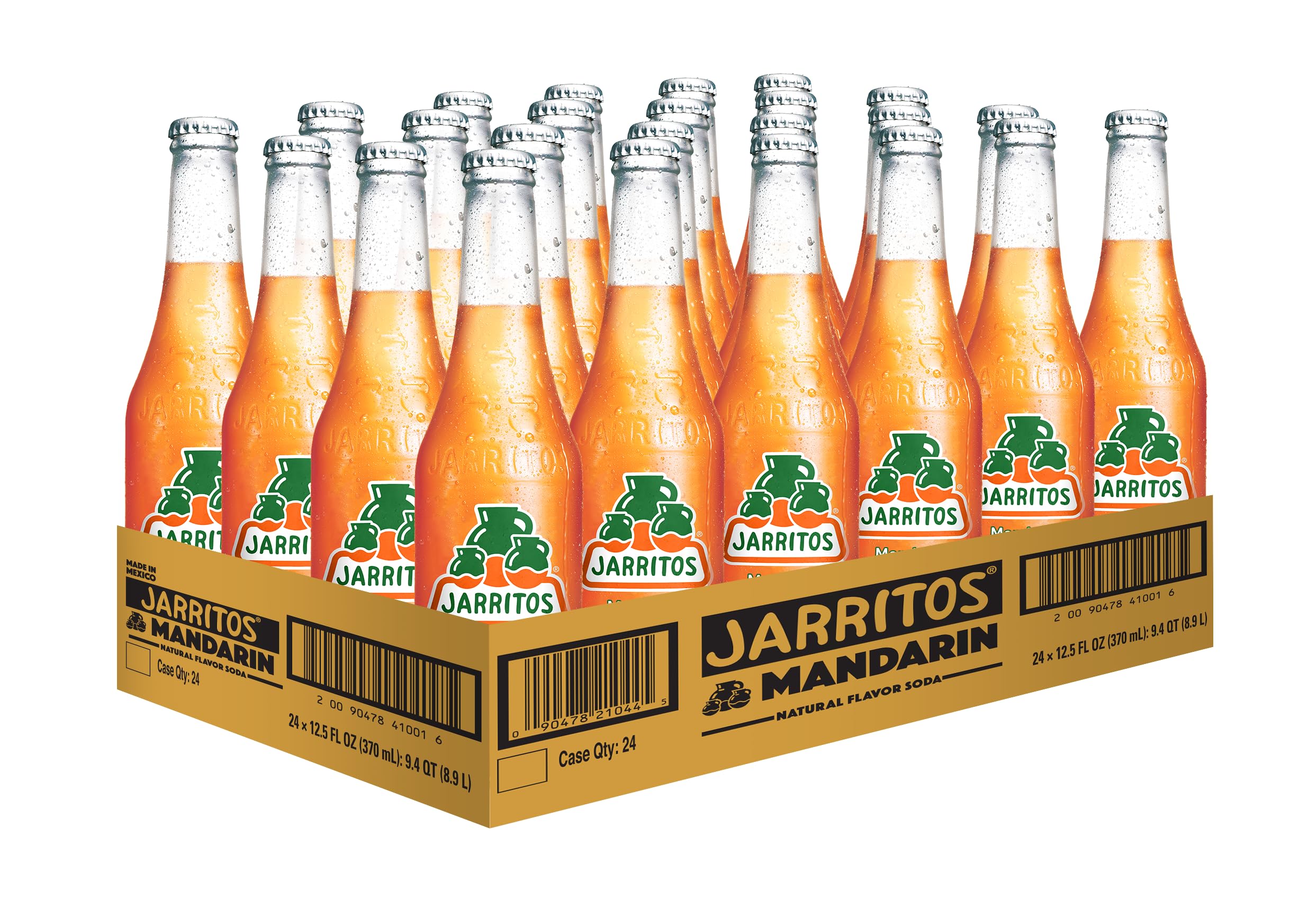 Jarritos mexikanische Limo - natürlicher Geschmack, Mandarine 0,37l - Glas (24er Karton)