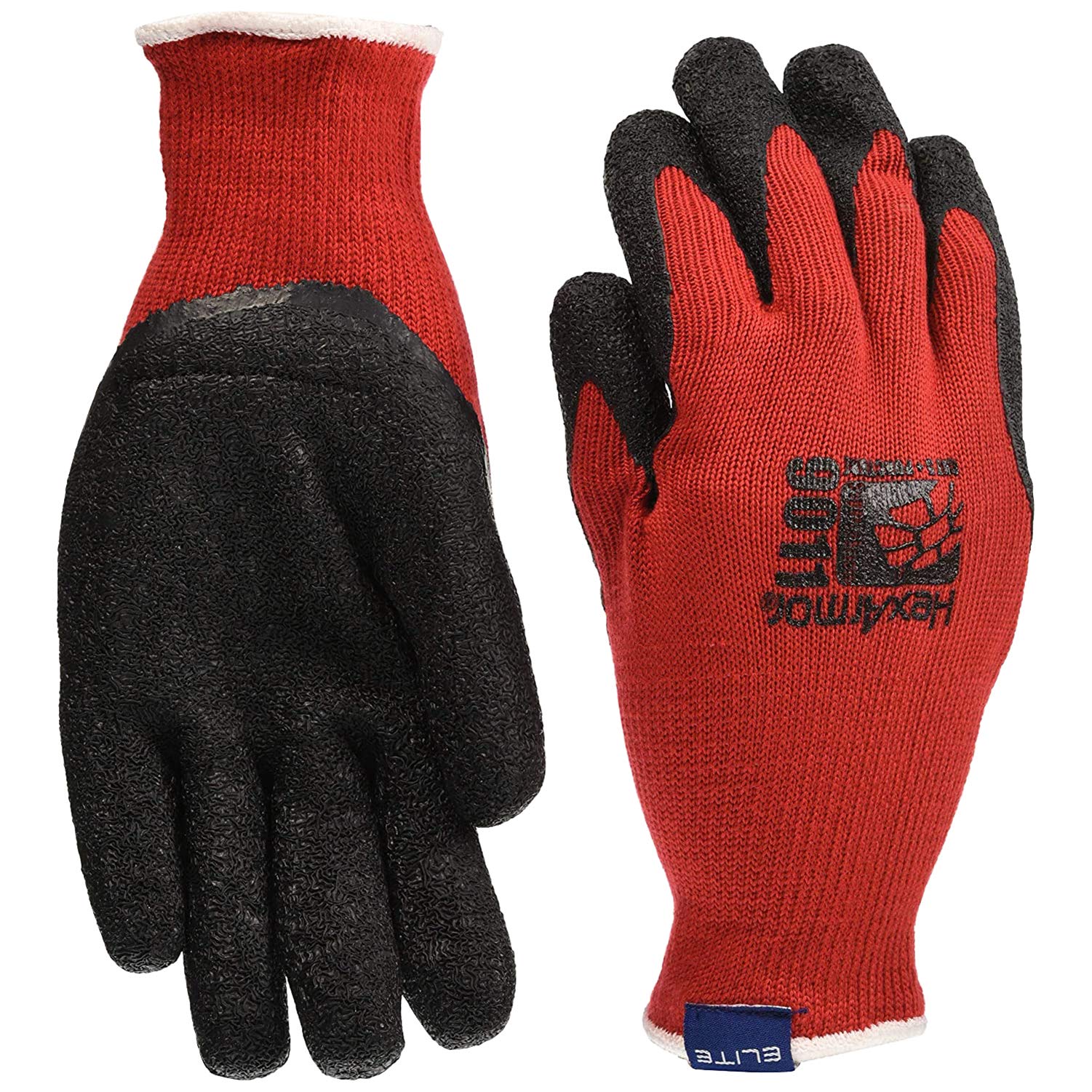 HexArmor 9011-L Level 6 Series Gants résistants aux coupures avec revêtement en caoutchouc infroissable au niveau de la paume, taille L, rouge/noir HexArmor