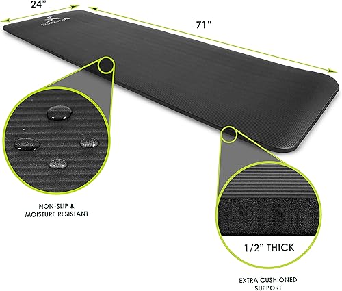 Miniatura 2 de ProSource ProsourceFit 12-Inch Extra Thick 71-Inch Long High Density Exercise Yoga Mat