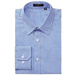HISDERN Camisa Social Masculina Casual Xadrez