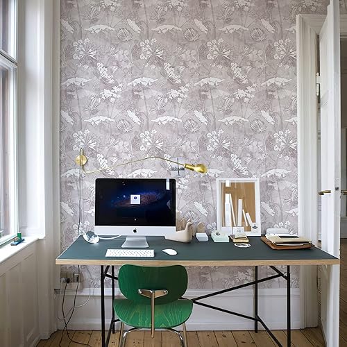 Miniatura 5 de Papel tapiz floral autoadhesivo de 236.2 x 17.3 pulgadas, papel tapiz bohemio para pegar y despegar, papel tapiz extraíble, papel tapiz floral de