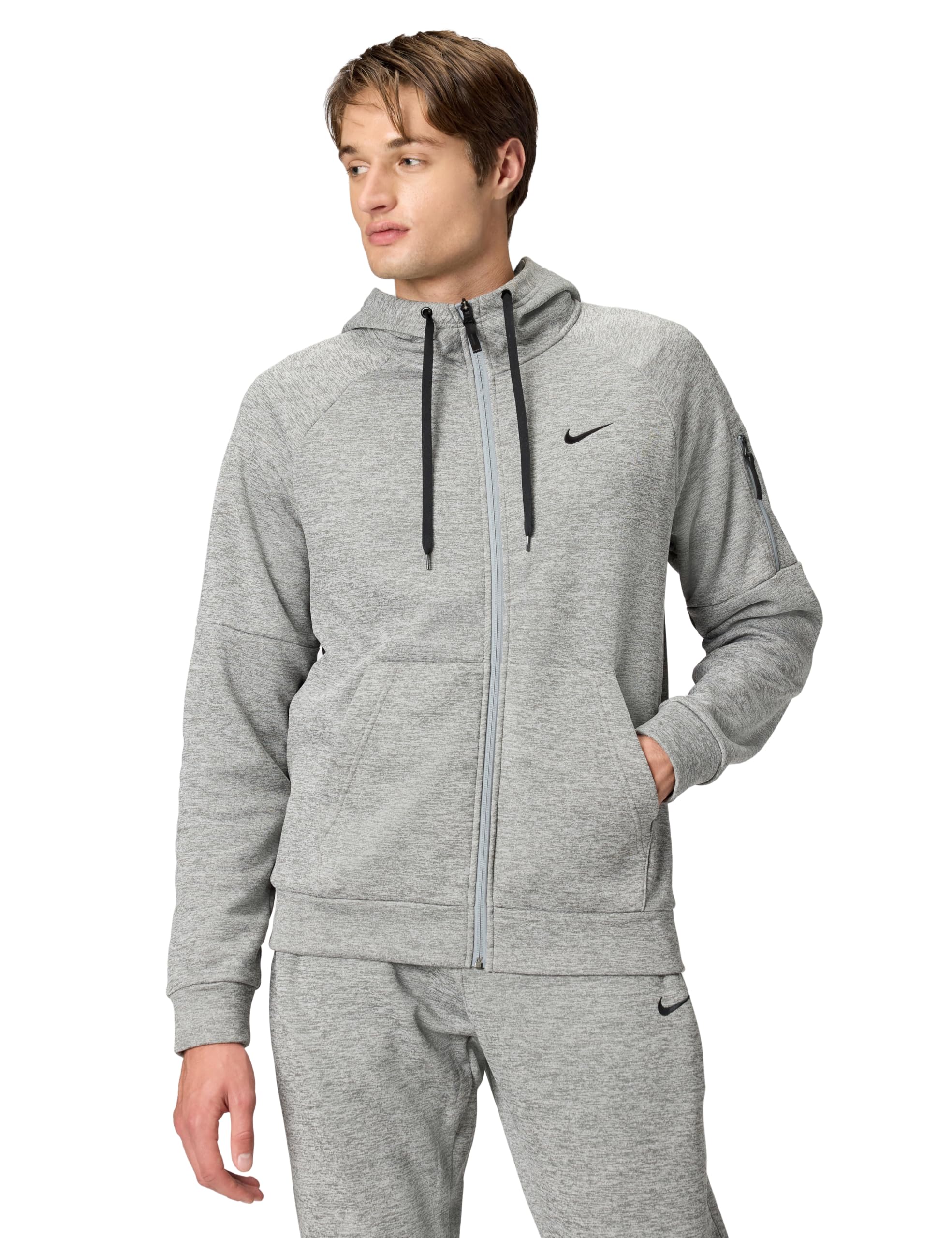 Nike Men's Grey Therma-Fit Full-Zip Fitness Hoodie 'Grey' Dq4830-063