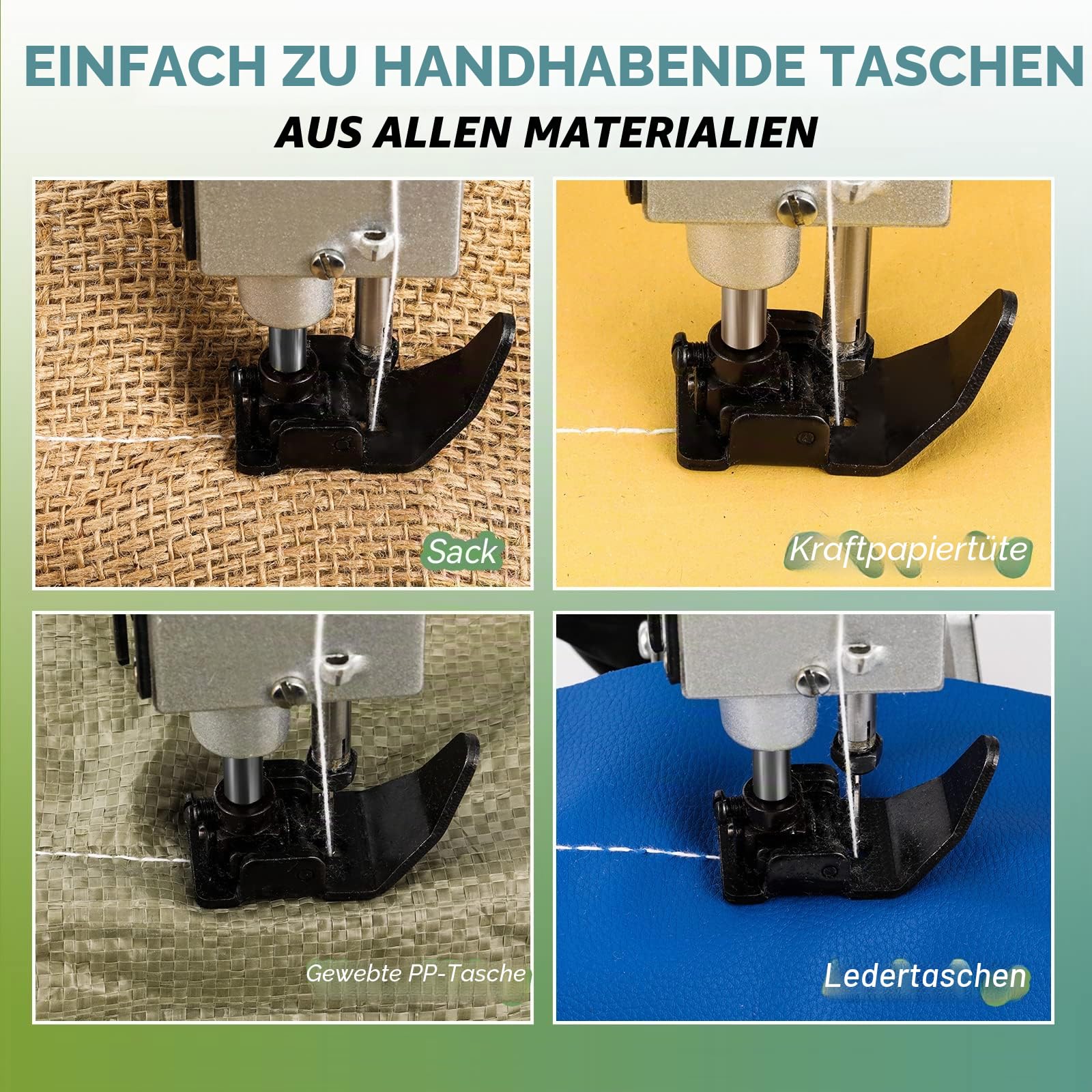 Taschenschließer für Elektrische Handtasche - Tragbare 8mm Nähmaschine für Sack, Gewebte Taschen, Plastiktüten, Reisbeutel