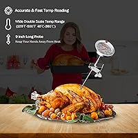 Vista 6 de Candy Thermometer and Deep Fry Thermometer with 2 Inch Large Dial, 9 Inch Stainless Steel Probe – Temperature Guide for Candy Making, Frying