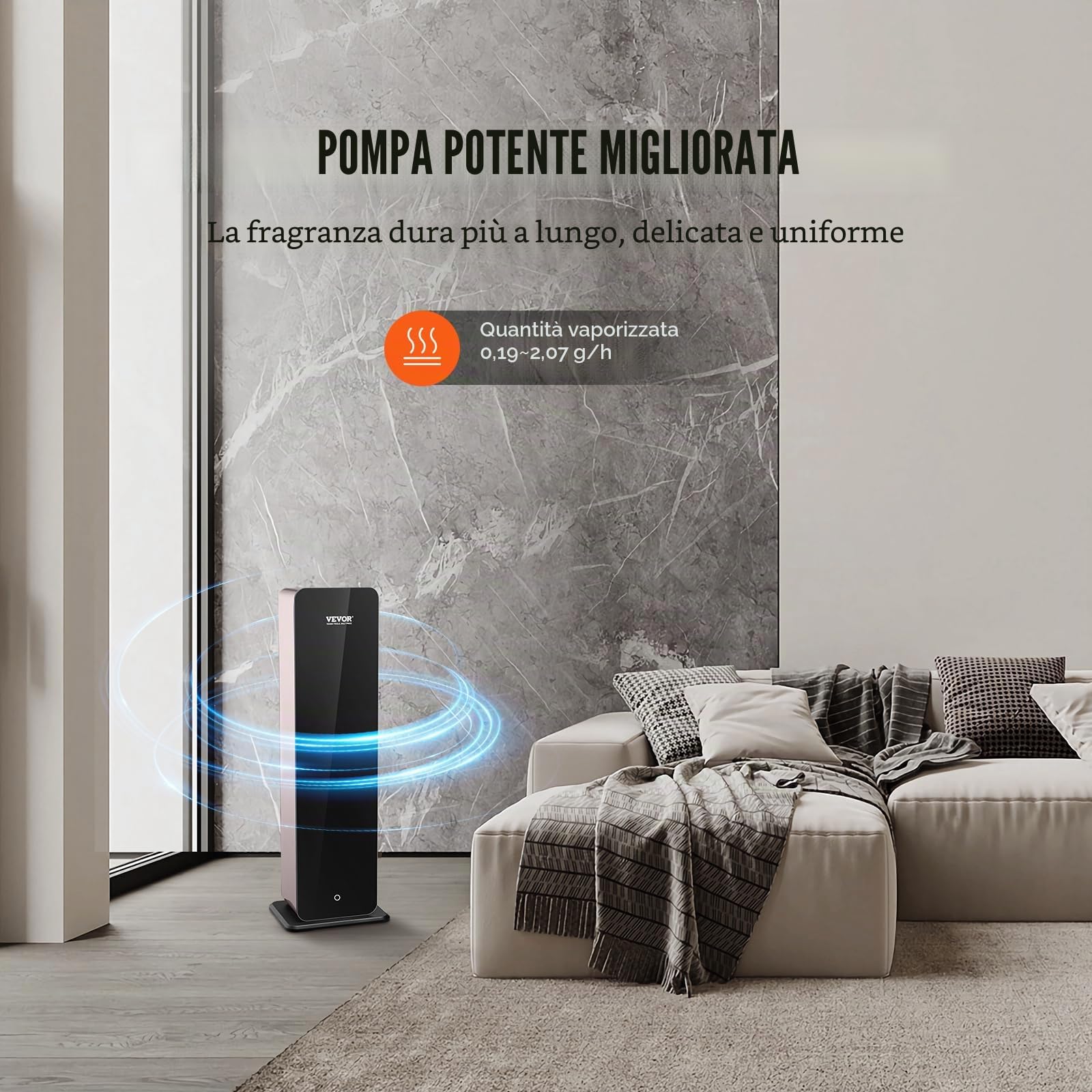 VEVOR Macchina per profumo, Bluetooth da 950 ml, diffusore d'aria per profumo di oli essenziali senz'acqua da 3000 piedi quadrati, macchina per aromaterapia stanze, ufficio, hotel