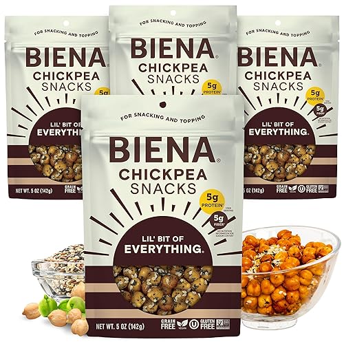 Biena Lil' Bit of Everything - Bocadillos crujientes de garbanzos tostados, aperitivos ricos en proteínas, sin gluten, a base de plantas, sin OMG,