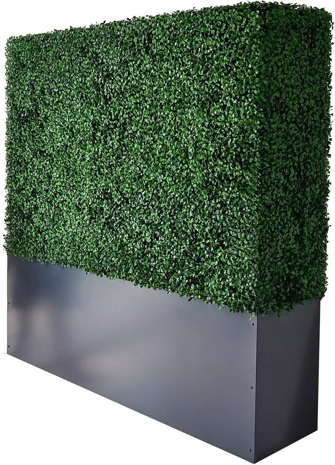 AGPL Upgraded Artificial Boxwood Hedge Wall with Gray Color Planter,Room Divider and Privacy Wall Backdrops Outdoor Privacy Fence for Patio,Balcony,Restaurant,Garden,Party Décor (48″ H 48″ W 12″ D)