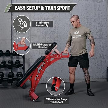 MAJOR FITNESS Weight Bench, Adjustable Workout Bench for Strength Training, Bench Press,Body Workouts for Home Garage Gym