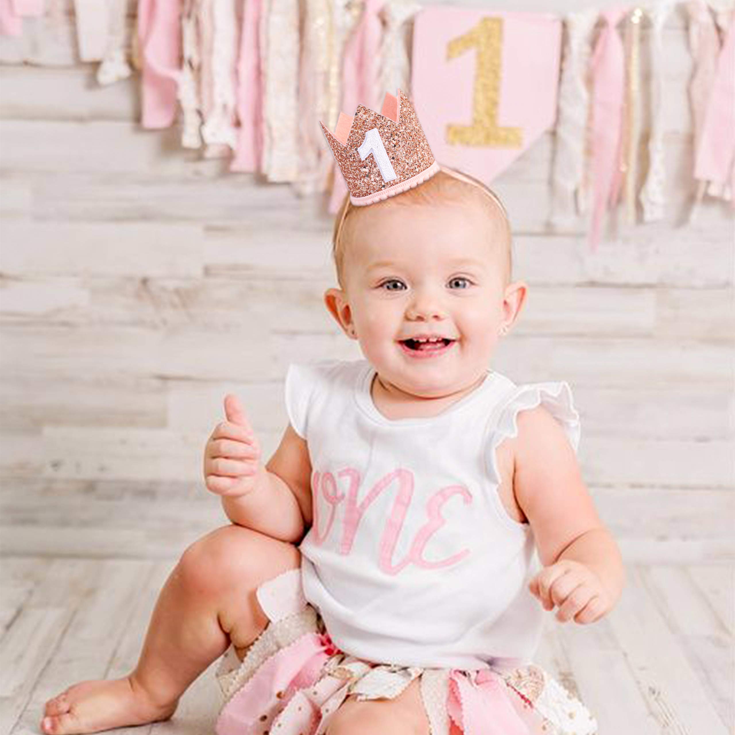 Buy WAWOO Glitter Crown For 1st Birthday Baby First Birthday Crown