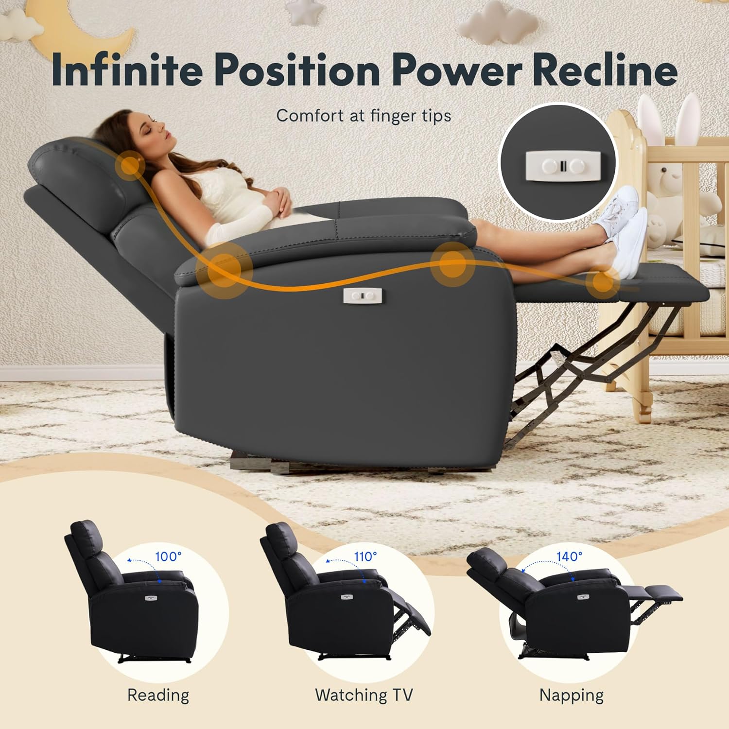 FLEXISPOT X3 Power Recliner Chair dimensions