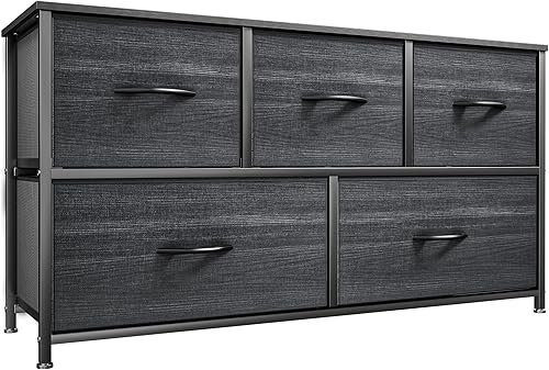 Miniatura 41 de YITAHOME Cómoda de tela de 4 cajones, cómoda y cómoda para dormitorio, sala de estar, pasillo, armarios, marco de acero resistente, parte superior