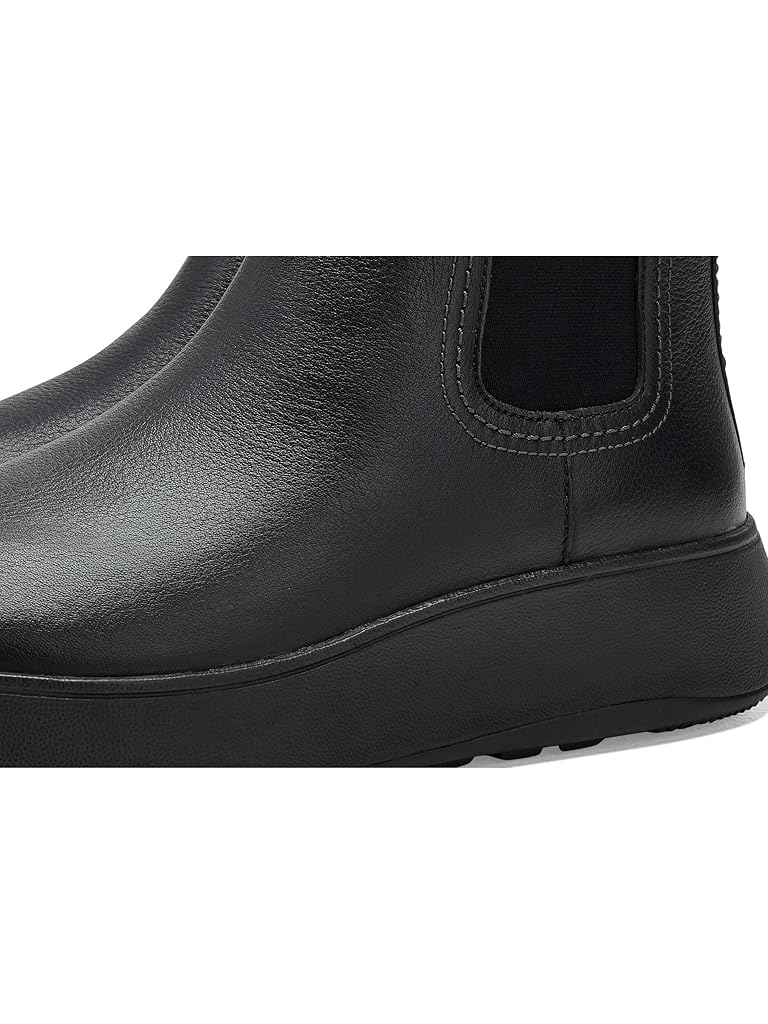 Black FitFlop F-Mode Stitch Warm Tumbled-Leather Chelsea Boots