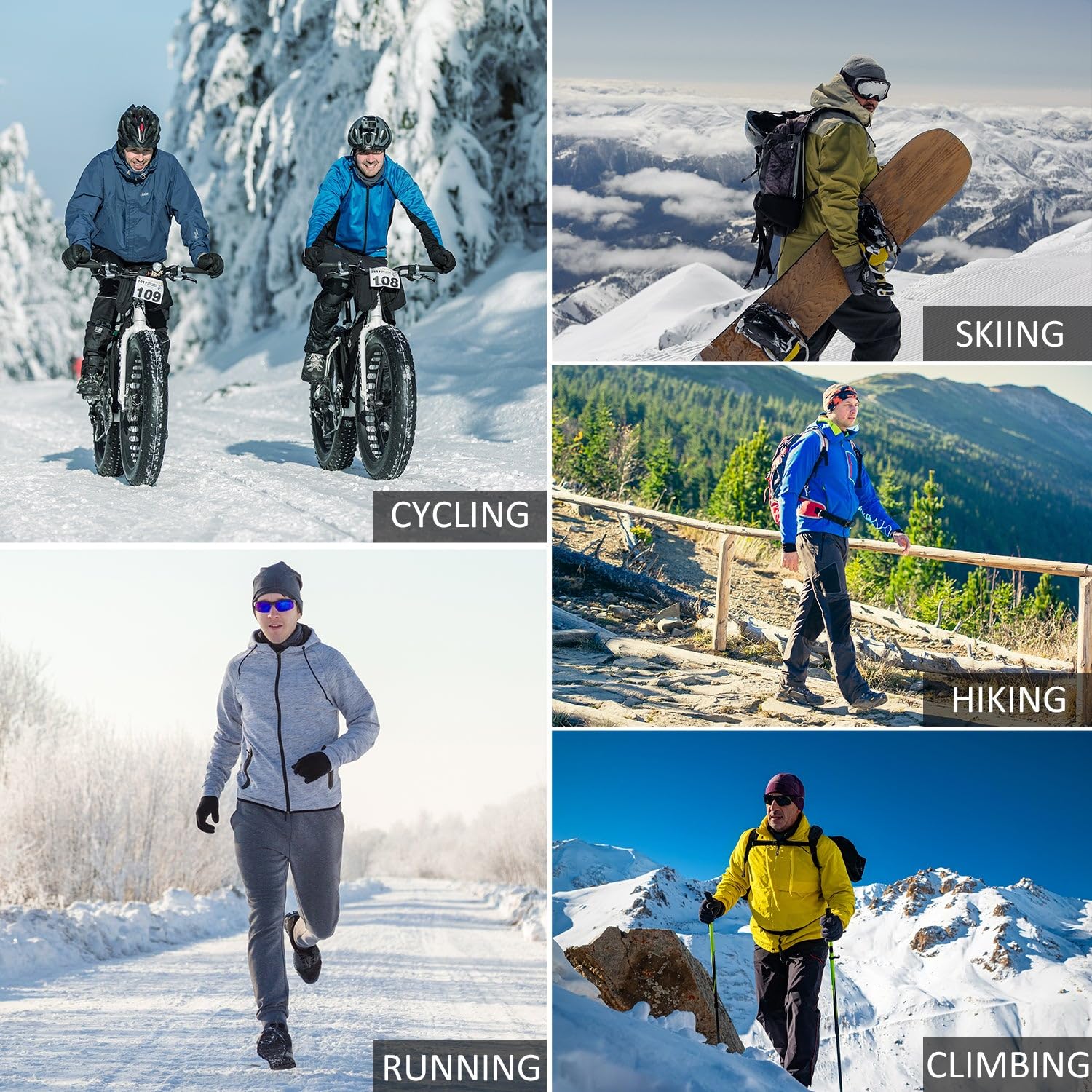 baleaf Pantalones de Ciclismo para Hombre, con Forro Polar, Impermeables, Resistentes al Viento, Pantalones de Senderismo aislados, Pantalones de esquí y Escalada al Aire Libre