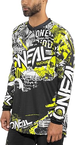 Miniatura 2 de O'Neal - Camiseta de manga larga para hombre, Motocicleta, M, Negro, Hi-viz