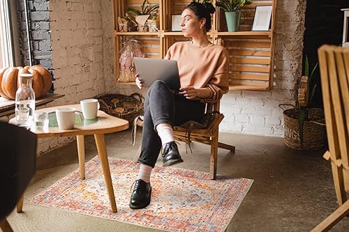 Miniatura 14 de MUJOO Alfombras lavables a máquina, alfombras pequeñas de 2 x 3 pies, antideslizantes, bohemias, para entrada, cocina, baño, dormitorio, alfombra