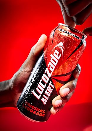 Lucozade Energy Alert Original 6x4x500ml- can ; High Caffeine Energy Drink ; Naturally-sourced caffeine ;Great Taste; Contains vitamin B3 to help reduce tiredness ;Fully recyclable