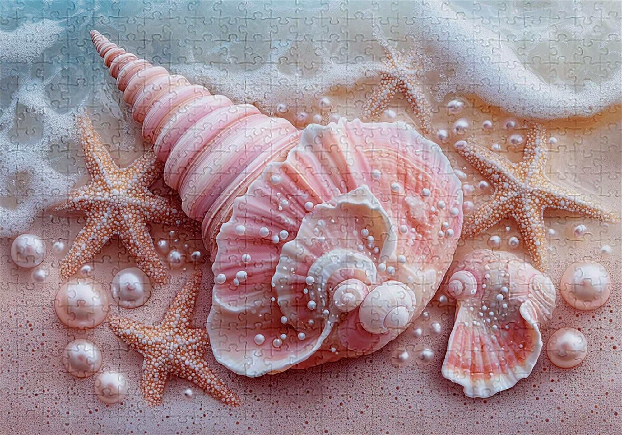 Puzzle 4000 elementów plaża puzzle dla dorosłych muszla 141 x 87 cm unikalne rzemiosło klasyczne 3D drewniana układanka do rodzinnych gier aktywnych, układanka do samodzielnego wykonania nawet do