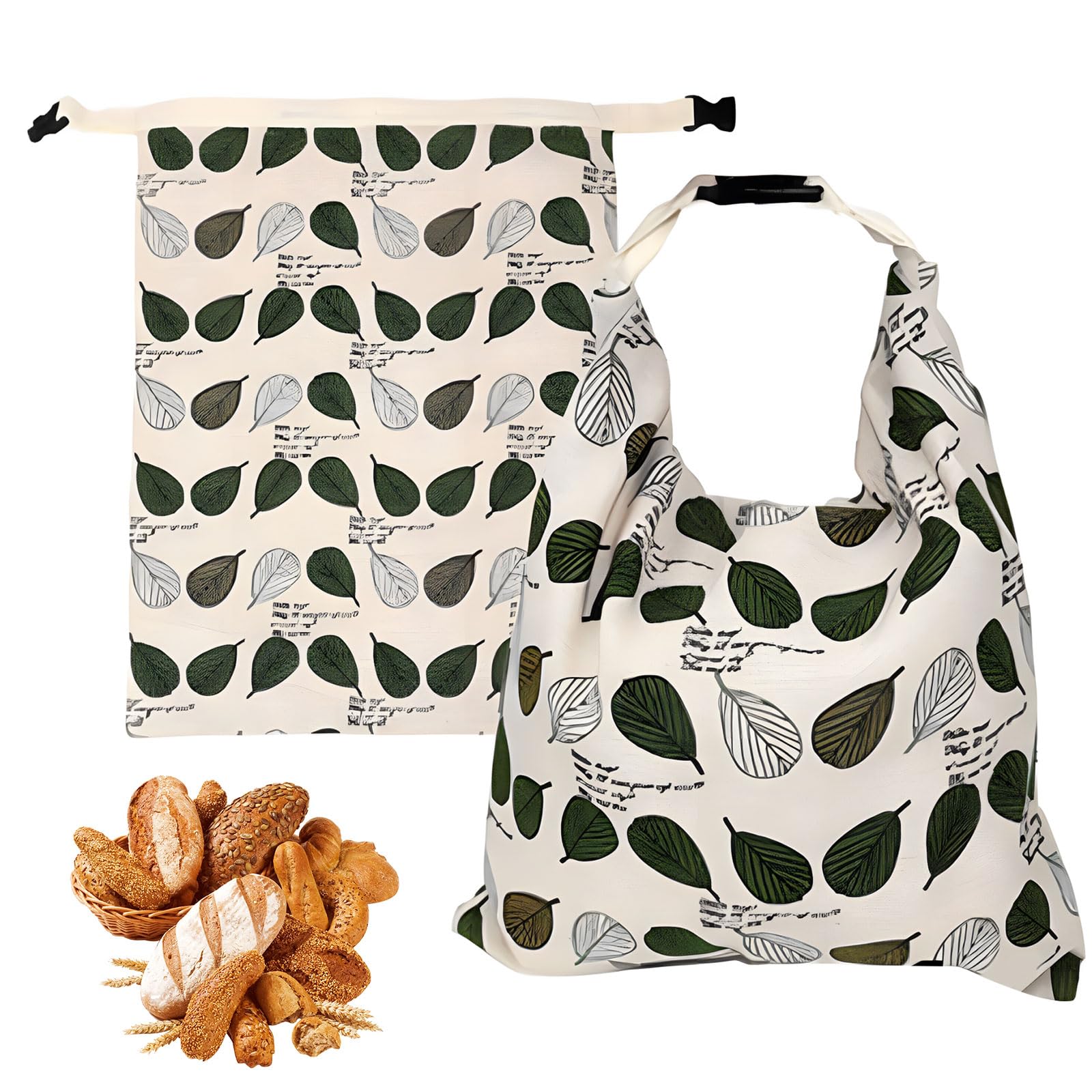 Hsioluted Of 2 Bread Conservation Sacks Highlighting Needle Theme Triplicate Seal Ending Recyclable Cotton Fabric Two Point Daily Use Bread Storage