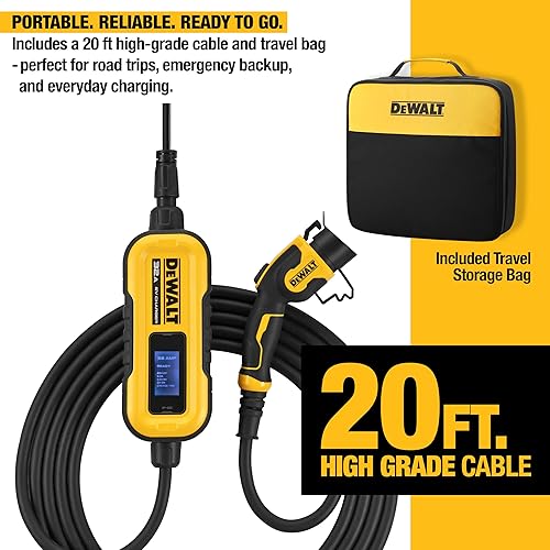 Miniatura 5 de DEWALT Cargador portátil de nivel 2 de 120-240 V para vehículo eléctrico (EV) de hasta 32 amperios, certificado CSA para interiores/exteriores,