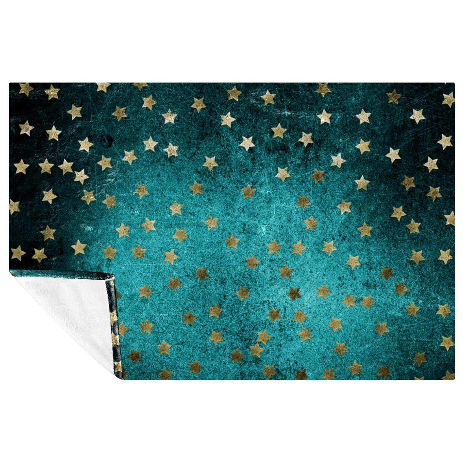 Couverture étoiles grunge Gpld bleue 150x100 cm idéale pour vos soirées cinéma