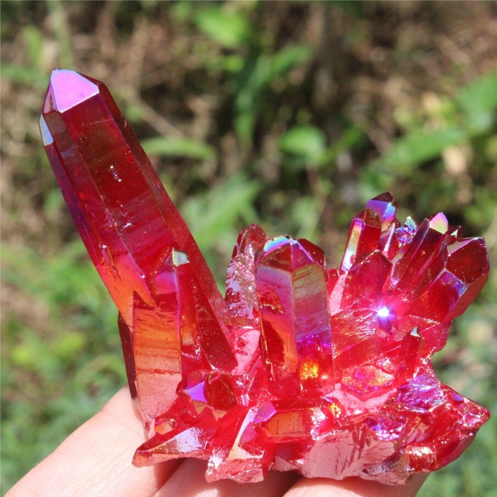 KJEBVHIRS Decorative Ornaments Light Colorful Aura Quartz Crystal Bismuth Silicon Cluster Rainbow (Size : 750-800g)