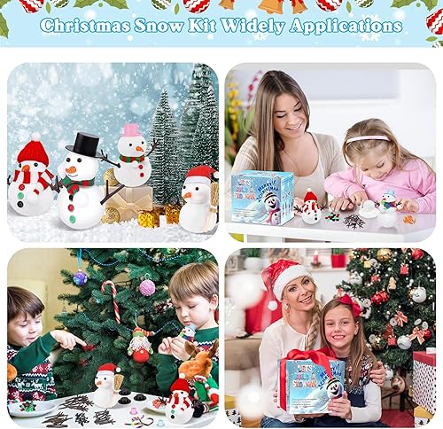 Miniatura 11 de Kit de 9 unidades para crear un muñeco de nieve de arcilla para modelar, manualidades de invierno para niños, kit de manualidades de muñeco de nieve