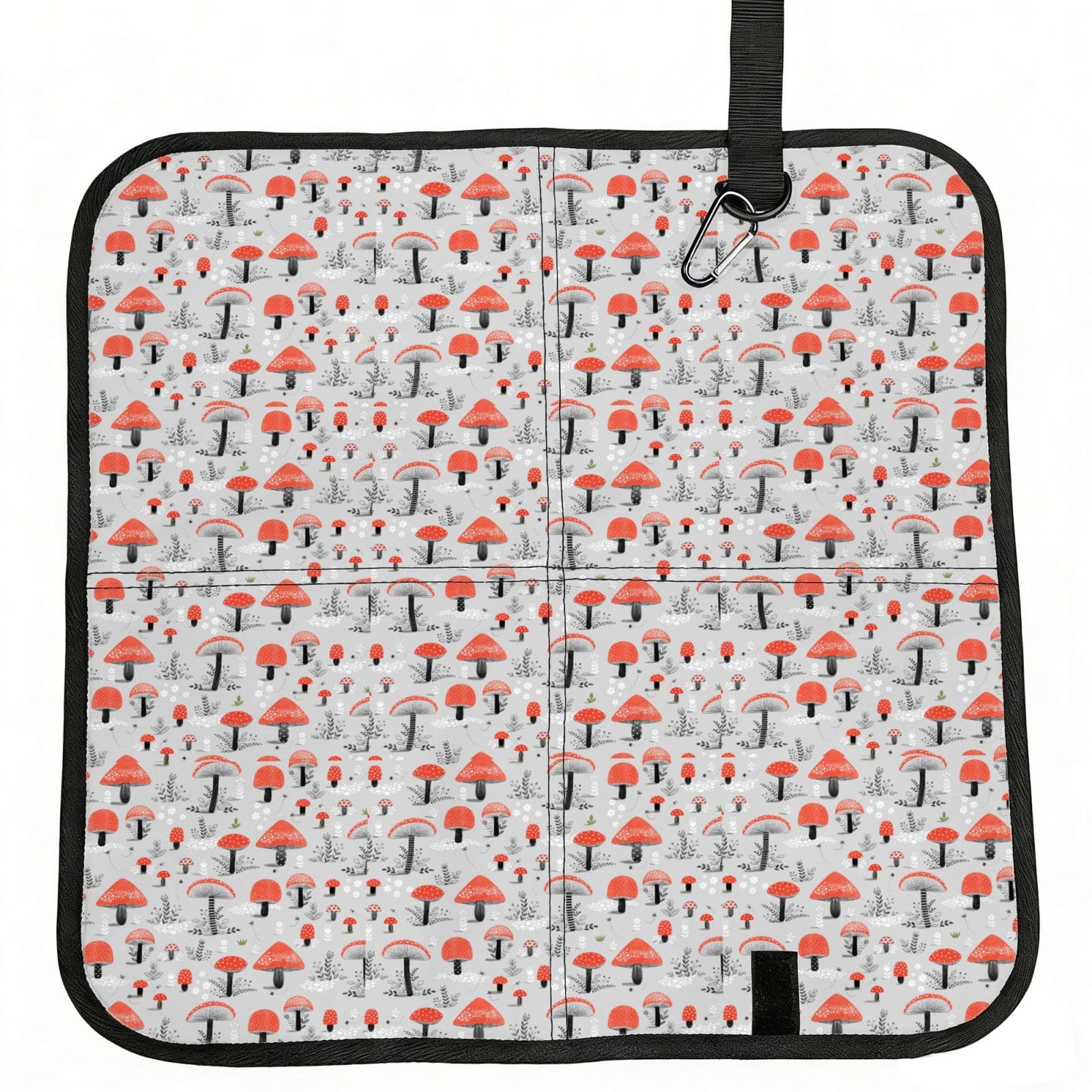 ERCgad Cartoon Mushrooms Print Foldable Seat Cushion Portable Chair Pad Lightweight Travel Outdoor Office Home