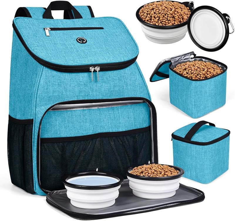 Mochila para Transporte de Cães BAGLHER com Tigelas Dobráveis e Bolsas para Alimentos CUW3-55