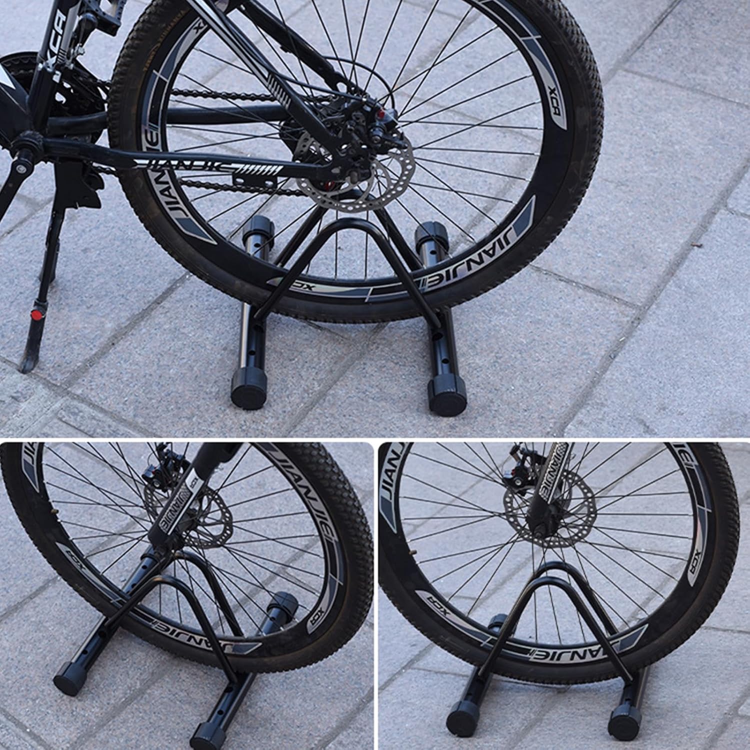 Adjustable Bike Floor Stand Organizers Carbon Steel Parking Rack for Indoor Outdoor Garage Storage Stable & Floor Stand Easy Installation